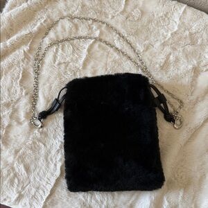 Coach Black Faux Fur Shoulder Bag